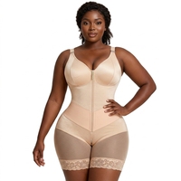 Body sculptant en nylon anti-bactérien, amincissant le ventre et rehausseur de fesses, avec fermeture éclair poitrine, le plus vendu