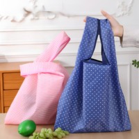 Sac de courses classique en polyester recyclable et écologique, couleur unie, pliable, portable, sac à main, sac de voyage, sac d'épicerie