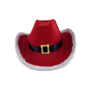 Chapeau <span class=keywords><strong>de</strong></span> cowboy <span class=keywords><strong>de</strong></span> Noël rouge et blanc <span class=keywords><strong>de</strong></span> père Noël pour hommes et femmes Articles <span class=keywords><strong>de</strong></span> fête - Product Image 5