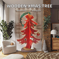 Decoraciones para Árboles de Navidad, Adorno Ecológico y Moderno de Madera para la Mesa, Centro de Mesa con Forma de Árbol de Navidad