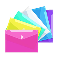 Porte-documents en plastique PP écologique A4, durable, avec fermeture velcro, pour le rangement des documents, idéal pour les fournitures scolaires