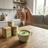 2026 Fouet à matcha, mousseur à café, mélangeur de boissons, agitateur, mousseur à lait électrique portatif en acier inoxydable pour la cuisine