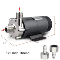 Pompe magnétique NPT 1/2 pouce MP-15R, pompe à eau en acier inoxydable pour brassage maison avec raccord de tuyau 1/2 pouce, adaptateur coupleur en acier inoxydable 304