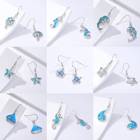 XYOP personnalisé 925 en argent Sterling opale boucles d'oreilles enchanteur océan animaux breloques femmes en gros cadeaux argent plaqué bijoux