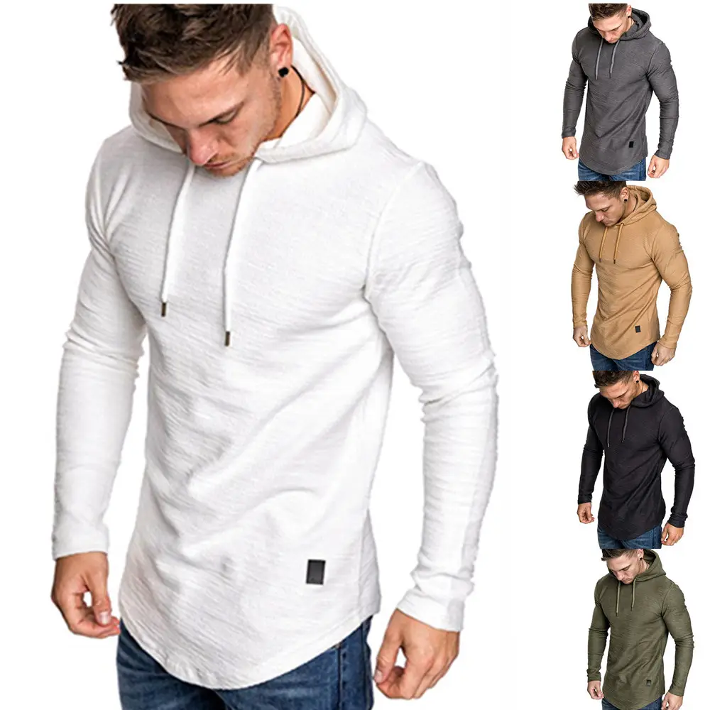 2021 New Style Baumwolle Frühling und Herbst Herren Kapuzen pullover Langarm T-Shirt Herren