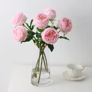 GJ-AF03-1 wholesale price 10 cm real touch rose stem real touch austin roses latex wholesale real touch flower wedding decor