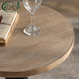 Mesa de centro redonda de madera maciza Wabi Sabi The Seventh Day, hecha a mano, para sala de estar o tienda de té - Product Image 3