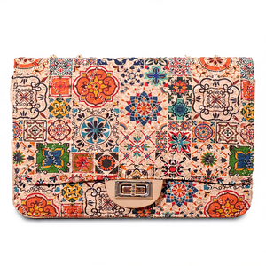 Bolso de Mano Peiquan Vintage con Cadena y Diseño de Patchwork, Bolso Cruzado Ecológico de Corcho para Mujer - Product Image 6