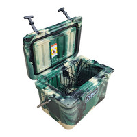 Glacière isotherme rotomoulée AHIC RH20QT couleur camouflage – Glacière portable étanche pour camping, maintien au frais de l'eau, des aliments et des boissons pendant 5 jours