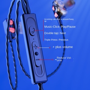 Auriculares con cable en la oreja de bobina móvil doble, resistente al agua, <span class=keywords><strong>ANC</strong></span> LED <span class=keywords><strong>BT</strong></span> 5,3, Control Manual para teléfono móvil - Product Image 2