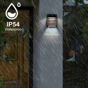 Lampe solaire LED pour clôture, IP54, étanche, pour extérieur, murale, mode respiration/continu, idéale pour jardin, escalier, allée, cour. - Product Image 5