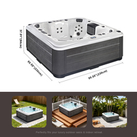 Bain à remous spacieux Sunrans pour 7 personnes avec jets de massage multiples et design de bain à remous de grande capacité