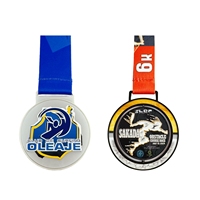 Médaillon de marathon et de cyclisme en or personnalisé gratuit Course sportive Prix de sublimation Plaques de trophées de participation en alliage