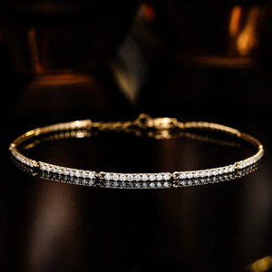 Bracciale <span class=keywords><strong>Tennis</strong></span> SGARIT Personalizzabile con Diamanti IGI Coltivati in Laboratorio, Placcato Oro 18K, con Pavé, Delicato, da Donna, per Uso Quotidiano, Idea Regalo - Product Image 2