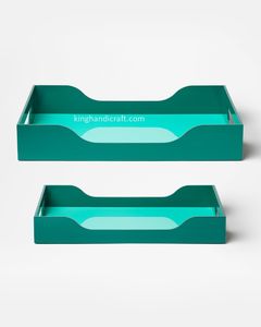 Plateau de service artisanal décoratif de forme personnalisée de qualité commerciale |   Plateau de présentation multifonctionnel pour aliments et boissons pour hôtel et restaurant - Product Image 2