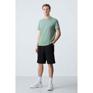 Shorts pour homme en coton noir, épais, doux, texturé, coupe standard, basique - 81275 - Noir - Product Image 2