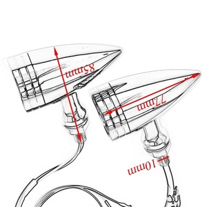 Motorcycle Vintage <strong>LED</strong> <strong>Turn</strong> <strong>Signal</strong> <strong>Bullet</strong> Blinker Gray/Orange/Red Indicator Lights for <strong>Harley</strong> Cafe Racer Sportster Touring