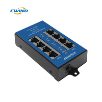Inyector PoE Gigabit de 4 Puertos 802.3af 12V-57V DC, Adaptador de Alimentación PoE Industrial para Cámara IP