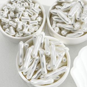 Bastone lungo Biwa perla forma irregolare allentato cilindrico Abs <span class=keywords><strong>perle</strong></span> distanziatore perline imitazione accessori per la creazione <span class=keywords><strong>di</strong></span> gioielli <span class=keywords><strong>collana</strong></span> - Product Image 2