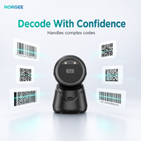 Escáner de Códigos de Barras Omnidireccional 1D/QR/2D NORGEE NG6052, Manos Libres, Compatible con Múltiples Sistemas Operativos (Windows/iOS/Android), Disponible en Stock