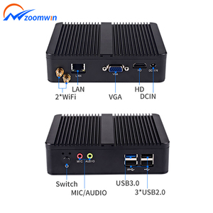 ZOOMWIN Celeron komputer industri J1800 Win7/10 Linux Ubuntu OS penyimpanan MSATA HD VGA tampilan ganda 1920*1080 PC Mini tertanam