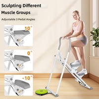 Steppeur multifonctionnel pour la maison, machine de fitness avec plateforme de torsion de la taille et 3 angles de pédale réglables (Plastique)