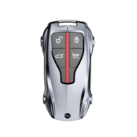 Nouvelle coque de clé de voiture sport en alliage de zinc pour Hongqi H5 HS5 H9 E-QM5 HS7, protection de télécommande intelligente à 4 boutons avec ligne rouge