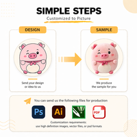 Fábrica OEM ODM, Peluche Personalizado, Juguete de Peluche Bordado de Cerdito Rosa, Peluches Coleccionables, Peluche Personalizado