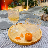 Verre à vin sans pied en cristal au design contemporain Raymond, 15,25 oz, en verre borosilicate transparent, logo personnalisé pour bars et restaurants