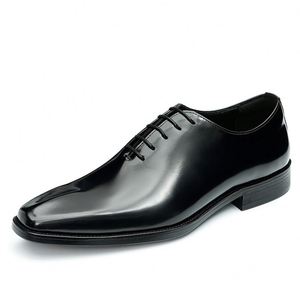 Chaussures habillées en cuir verni de style britannique pour hommes, style formel et professionnel, doublure en cuir de vachette véritable, Oxford monobloc - Product Image 5