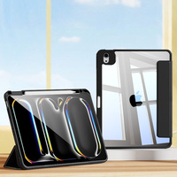 Étuis pour tablette acrylique en cuir PU Smart Clear PC Shell Cover pour iPad Air 11 pouces M2 2024 pour iPad Air 5th/4th Gen 10.9 pouces