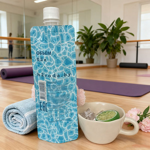 Pochette à bec verseur personnalisable en PE recyclable de 300 ml avec impression en héliogravure pour eau minérale et boissons - Product Image 6