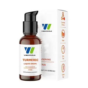 Private Label Organic Liquid Turmeric Drops Blended Herbs with Extracted Moringa Leaf Ashwagandha Root liquid spray