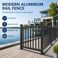 Panneaux de clôture en aluminium à rail vertical, revêtement poudré anti-UV, robustes et de qualité supérieure, pour terrasse de villa et jardin en bord de mer