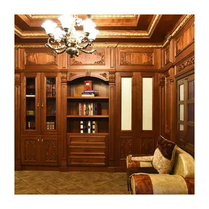 Professional manufacturer industrial wooden library wall bookcase