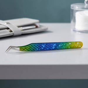 Pinzas de precisión de acero inoxidable Pinzas con punta curva suave Pinzas para extensión de pestañas Pinzas con agarre personalizado - Product Image 2