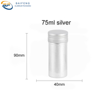 Tube en aluminium vide pour bâton de cire capillaire, 40*90mm, 75ml, fabrication en usine
