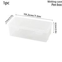 Étui à crayons transparent en PP pour PS2, boîte de rangement pliable pour fournitures scolaires, empilable, organisateur de fournitures scolaires avec support de logo personnalisé