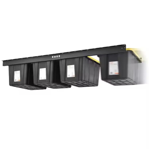 <span class=keywords><strong>Estante</strong></span> de almacenamiento deslizante de alta resistencia ajustable, sistema de almacenamiento de cubo de techo amarillo para herramientas de mano superior, estantes de garaje - Product Image 5