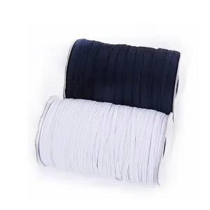 Rollos lavables de látex plano, cuerda elástica trenzada para bandas para el pelo, faldas, 12mm, venta al por mayor, fábrica de China