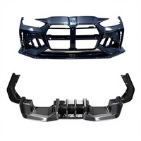 Kit carrosserie en fibre de carbone sèche pour BMW M3 M4 G80 G82, mise à niveau vers le style AD, pare-chocs avant, diffuseur, aileron, garde-boue