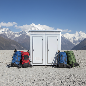 Toilettes mobiles de haute qualité pour deux personnes avec station de lavage des mains pour événements en plein air - Product Image 2