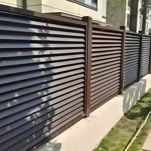 Cerca De Alumínio Preto Horizontal Alumínio Grelha Jardim Metal Fence Slats Painéis Post Alumínio Privacy Fence - Product Image 2
