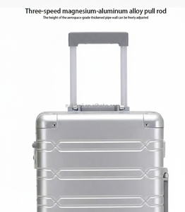 Classic Silver All Aluminum Fashionable Luggage 100% Metal <strong>Suitcase</strong> TSA <strong>Lock</strong> 4-Wheel Spinner Unisex Cabin Checked Trolley - Product Image 4