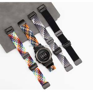 <span class=keywords><strong>Bracelet</strong></span> de montre en nylon tissé élastique 22mm 26mm pour Garmin Fenix 6X 7X 6 5 Tactix <span class=keywords><strong>Forerunner</strong></span> <span class=keywords><strong>955</strong></span> <span class=keywords><strong>Bracelet</strong></span> de montre à boucle magnétique - Product Image 1