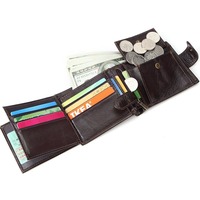 Dompet kulit pria, dompet pendek kulit sapi lapisan atas
