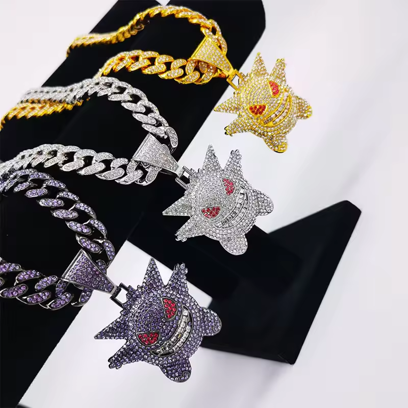 Hiphop 13mm Cuban Link Chain with Gengar Pendant - RQ