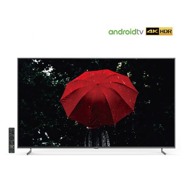 VSTI 75-Inch Smart LED Hotel TV 4K Ultra HD Frameless LCD Android 11.0 1.5G+8G Wide Screen Black Cabinet PAL Receiving LAN/WiFi