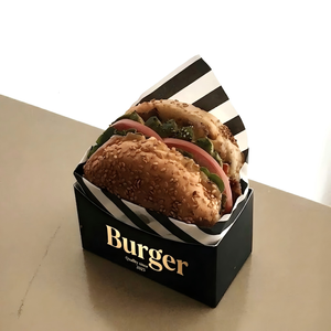 Boîte à sandwich en papier écologique, emballage alimentaire personnalisé pour sandwichs, hamburgers, hot-dogs, frites et plats à emporter - Product Image 3