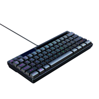 Teclado Gaming Compacto Ergonómico Mini de 64 Teclas con Retroiluminación LED RGB Personalizada, Conexión USB